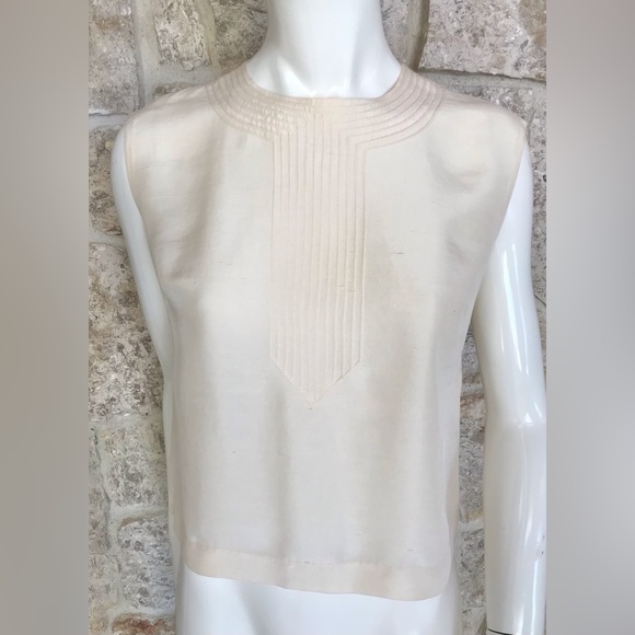 Beautiful Vintage 1950s 1960s Raw Silk Shell Top with Incredible Detailing - Picture 5 of 16